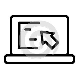 Api laptop icon, outline style