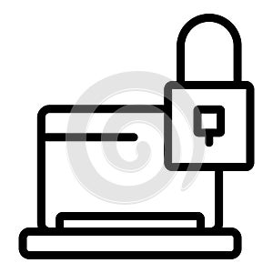 Api lock laptop icon, outline style