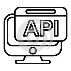 Api monitor icon outline vector. Code gear hosting
