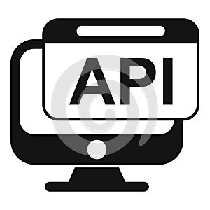 Api monitor icon simple vector. Code gear hosting