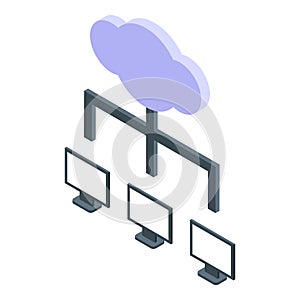 Api network cloud icon isometric vector. Web code