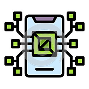 Api phone processor icon vector flat