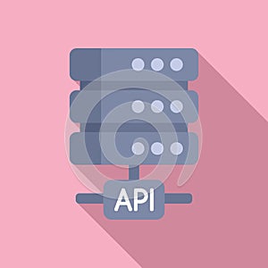 Api server data icon flat vector. Gear hosting service