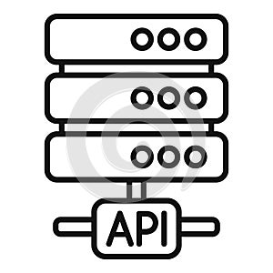Api server data icon outline vector. Gear hosting service