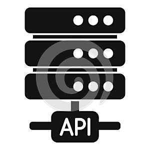 Api server data icon simple vector. Gear hosting service
