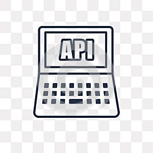 Api vector icon isolated on transparent background, linear Api t