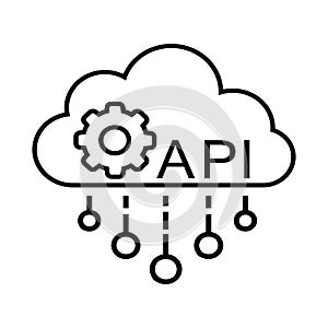 API vector icon. software integration illustration sign. application symbol. Cloud logo. development sign or logo.