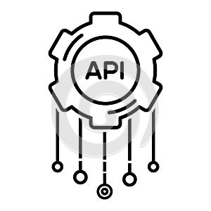 API vector icon. software integration illustration sign. application symbol. Cloud logo. development sign or logo.