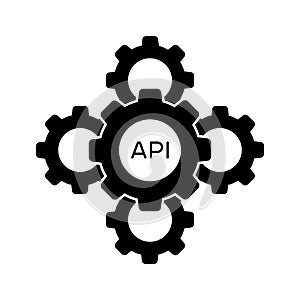 API vector icon. software integration illustration sign. application symbol. Cloud logo. development sign or logo.