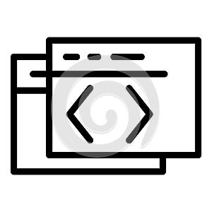 Api write code icon, outline style