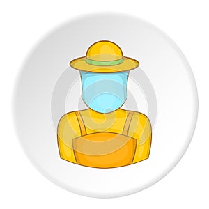 Apiarist icon, cartoon style