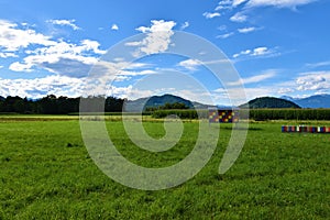 Apiary at the fields of Sorsko polje in Gorenjka, Slovenia