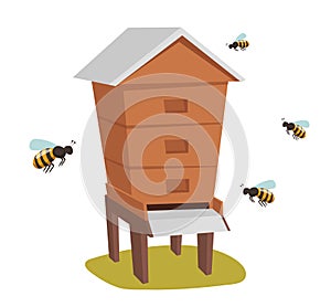 Včelín med včela dům včelín vektor ilustrace 