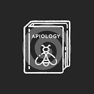 Apiology chalk white icon on black background