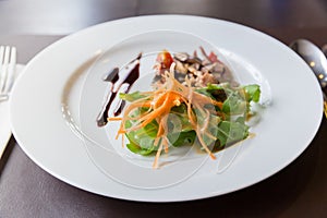 Apitizer mushroom salad mixed with pork