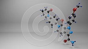 Apixaban molecule 3D render illustration.