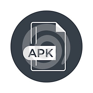 APK File Format Icon. APK extension filled icon