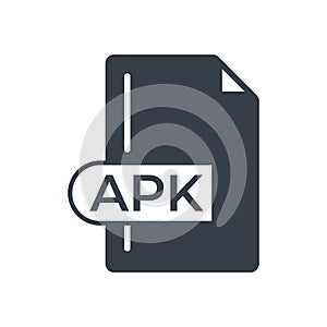 APK File Format Icon. APK extension filled icon