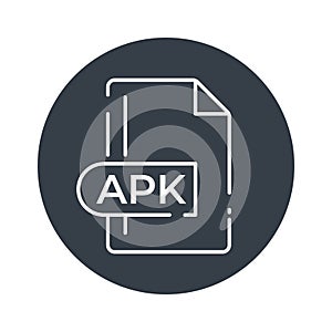 APK File Format Icon. APK extension filled icon
