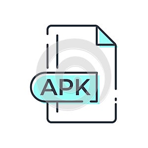 APK File Format Icon. APK extension line icon