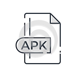 APK File Format Icon. APK extension line icon