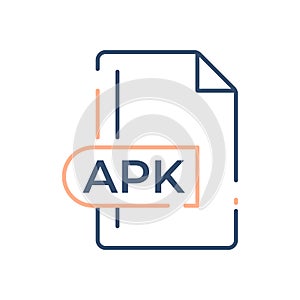 APK File Format Icon. APK extension line icon