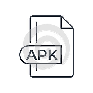 APK File Format Icon. APK extension line icon