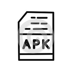 APK File Format Icon linear vector graphics sign