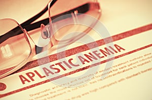 Aplastic Anemia. Medicine. 3D Illustration. photo