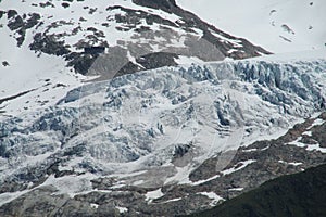 Apline glacier on Montblanc hiking route
