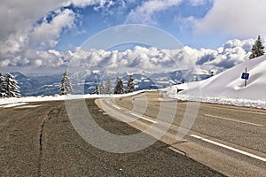 Apline Rossfeldstrasse on early spring