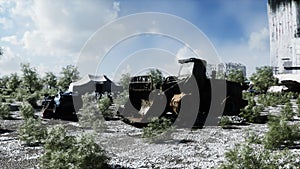 Apocalipse view. Armageddon view. concept. 3d rendering.