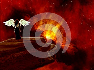 apocalyptic angel in hell