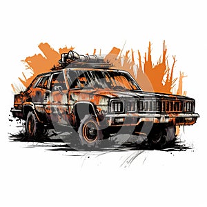 Apocalyptic Car: A Rusty Icon Of The Realistic Genre