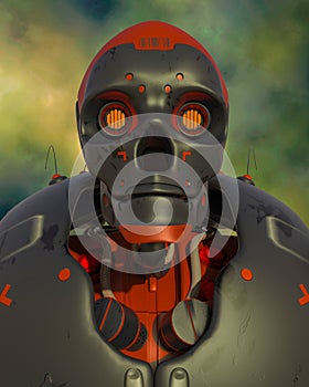 Apocalyptic robot portrait