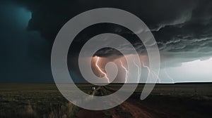 Apocalyptic Storm: Massive Tornado and Lightning Strikes