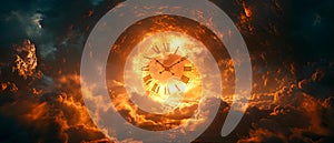 Apocalyptic Timepiece: Embracing Life\'s Eclipse. Concept Apocalyptic Timepiece, Life\'s Eclipse, photo
