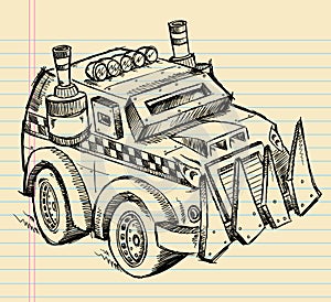 Apocalyptic Vehicle Truck Sketch