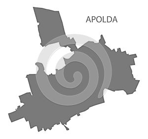 Apolda German city map grey illustration silhouette shape
