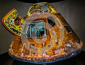 Apollo 13 space capsule at Kennedy space centre cape canaveral Florida USA