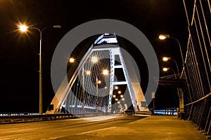 Apollo Bridge by night, Bratislava, Slovakia