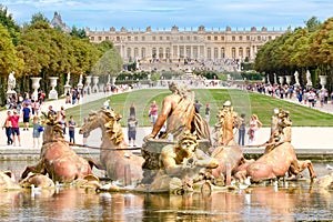 The Apollo Fountain and the gardens of the Palace of Versailles