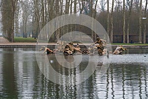 Apollo fountain in Versailles gardens, Paris, France