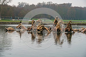 Apollo fountain in Versailles gardens, Paris, France