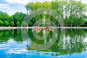 Apollo fountain in Versailles park, Paris suburbs, France