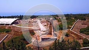 Apollo Hylates Kourion ruins Cyprus aerial 4k