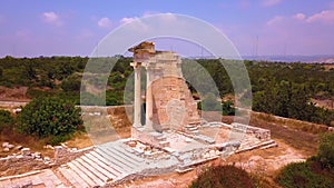 Apollo Hylates Kourion ruins Cyprus aerial 4k