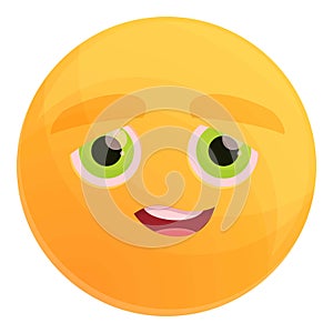 Apologetic emoticon icon, cartoon style