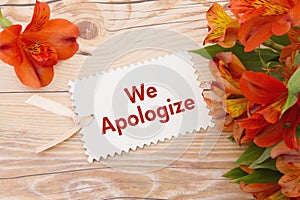 We Apologize Message photo