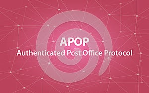Apop authenticated post office protocol text illustration with red constellation map as background photo